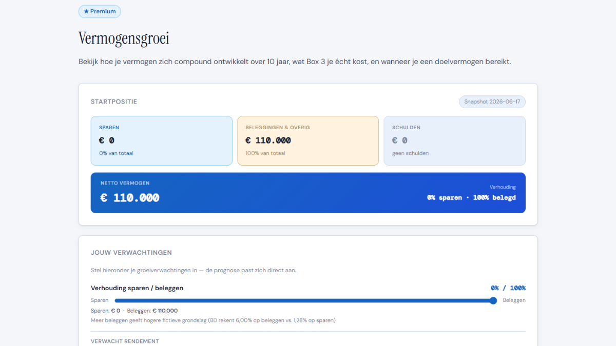 Vermogensgroei screenshot